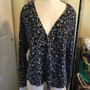 LOFT print cardigan sweater